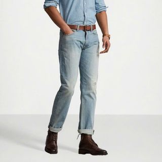 Sơ mi Dài Tay nam. Chất vải Denim Cotton, Mình vải mỏng vừa tay, mềm mịn mắc thoải mái.