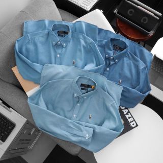 Sơ mi Dài Tay nam. Chất vải Denim Cotton, Mình vải mỏng vừa tay, mềm mịn mắc thoải mái.
