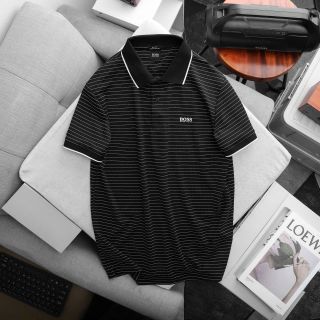 Polo nam.  Chất vải Rayon sọc dệt tuyến tính tạo hoạ tiết nổi bật. Vải co giãn 4 chiều cao cấp, ko nhăn, mềm, mướt.