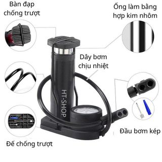 BƠM XE ĐẠP CHÂN ĐỨNG FOOT PUMP MẶT TRÒN