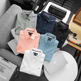 Sơmi Ngắn Tay nam Full 6 Colors.  Chất liệu vải Oxford chính phẩm xịn mịn, logo thêu.