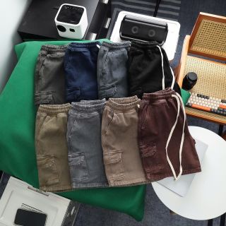 Quần short thun nam. Chất JEAN WASH dày mịn đã được xử lý mềm , màu đẹp phối wash nhẹ dễ bán.