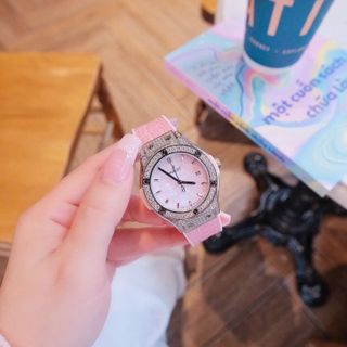 ĐỒNG HỒ NỮ CAO CẤP HULOT MÀU HỒNG MẶT XÀ CỪ NIỀNG HỘT FULL