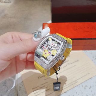 SĂN SALE ĐẦU NĂM ĐỒNG HỒ NỮ SIÊU CẤP PRANCK MULLER ĐÍNH ĐÁ MẶT HOA