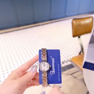 ĐỒNG HỒ NỮ CHÍNH NGẠCH FUNMEI F6830 DÂY THÉP NIỀNG KHÍA FULLBOX HOÁ ĐƠN