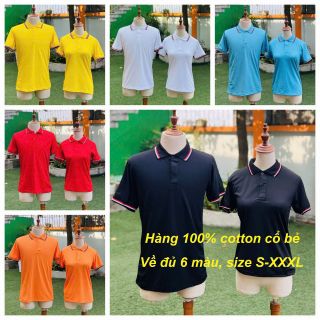 Áo Polo Nam Nữ 100% Cotton Cổ Bẻ Cao Cấp - Áo Thun Gia Đình Co Giãn Thấm Hút Size 1-XXXL Hà Đinh