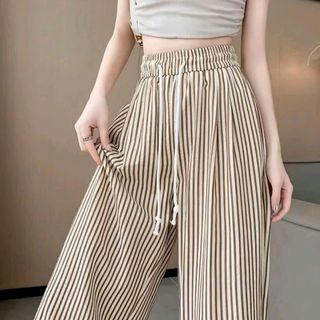 Quần dài ống rộng kẻ sọc , vải đũi xốp mềm mát , dài quần 98 - 102cm