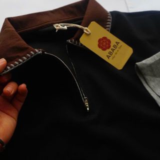 Áo Polo Nam ABABA Zip Polo Cao Cấp F6935 - Chất CVC Hàn Quốc Không Nhăn, Thoáng Khí, Size M đến 4XL