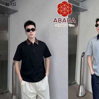 Áo Polo Nam ABABA Zip Polo Cao Cấp F6935 - Chất CVC Hàn Quốc Không Nhăn, Thoáng Khí, Size M đến 4XL