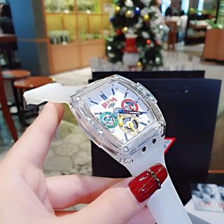 ĐỒNG HỒ NAM NỮ CAO CẤP GUECC MẶT CHỮ NHẬT CHONOGRAP DÂY SILICON GIÁ MỚI