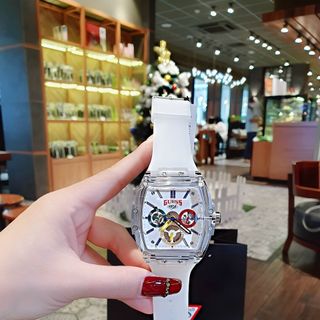 ĐỒNG HỒ NAM NỮ CAO CẤP GUECC MẶT CHỮ NHẬT CHONOGRAP DÂY SILICON GIÁ MỚI