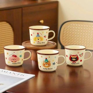 Cốc Sứ Viền Nâu Cute (THÙNG 60C)