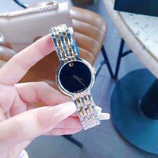 ĐỒNG HỒ NAM NỮ CAO CẤP MOVODA VETURI DÂY THÉP MẶT ĐEN TRƠN LẺ
