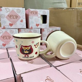 Cốc Sứ Viền Nâu Cute (THÙNG 60C)