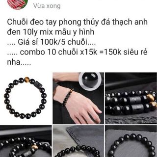 Chuoi deo tay 10ly thach anh. Đen 15k nha