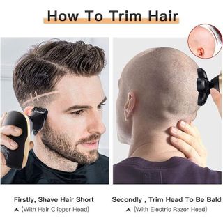 Máy cạo đầu trọc, cạo râu MG 5800 5 lưỡi, kèm 5 phụ kiện cắt tỉa, máy cạo sạch sát chân tóc