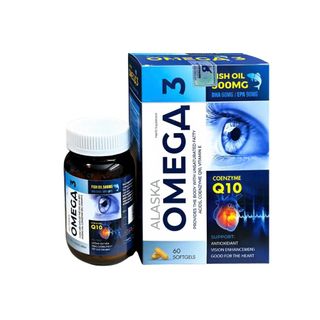 Viên uống Alaska Omega 3 Fish Oil/Coenzyme Q10 giúp tăng cường thị lực, tốt cho tim mạch hộp 60 viên