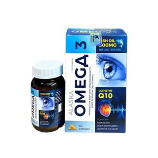 Viên uống Alaska Omega 3 Fish Oil/Coenzyme Q10 giúp tăng cường thị lực, tốt cho tim mạch hộp 60 viên