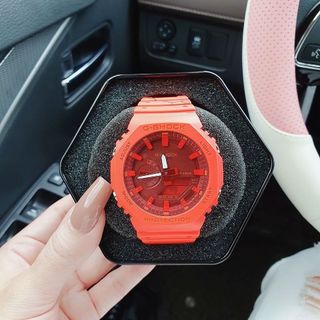 SĂN SALE ĐẦU NĂM ĐỒNG HỒ ĐIỆN TỬ CAO CẤP KASIO DÂY CAO SU ĐỎ MẶT BO GÓC FULLBOX