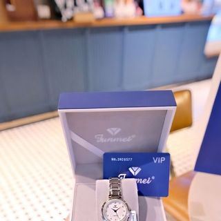 ĐỒNG HỒ NỮ CHÍNH NGẠCH FUNMEI F2148 DÂY THÉP NIỀNG KHÍA FULLBOX HOÁ ĐƠN