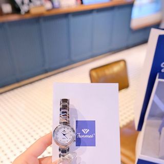 ĐỒNG HỒ NỮ CHÍNH NGẠCH FUNMEI F2148 DÂY THÉP NIỀNG KHÍA FULLBOX HOÁ ĐƠN