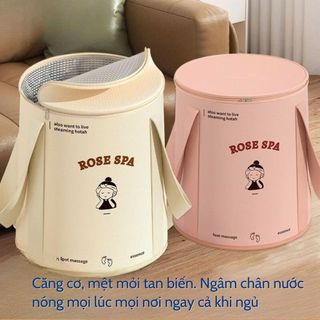 TÚI VẢI NGÂM CHÂN GIỮ NHIỆT GẤP GỌN CÓ NẮP ĐẬY
