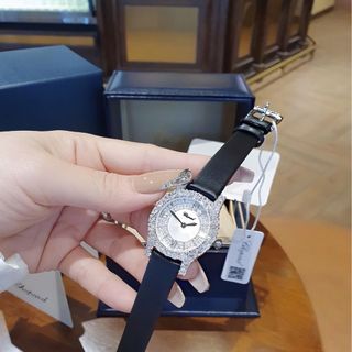 ĐỒNG HỒ NỮ CAO CẤP TROPARD DÂY DA ĐEN GẮN ĐÁ HỘT TO