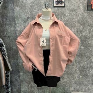 Áo Sơ Mi Da Lộn Tay Dài - Chất Da Lộn - Logo Thêu INCREDIBLE