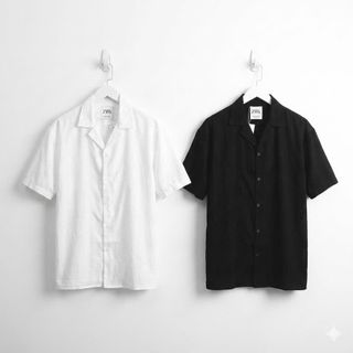 Sơ mi ngắn tay nam.  Chất 100% cotton, vải dệt vân sọc chìm tinh tế dễ phối.