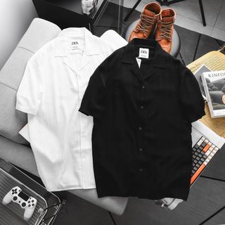 Sơ mi ngắn tay nam.  Chất 100% cotton, vải dệt vân sọc chìm tinh tế dễ phối.