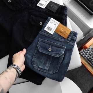 Short Jean nam Full 5 Colors.   Chất jean chính phẩm co giản xịn sò dày dặn fom slim ngang gối.