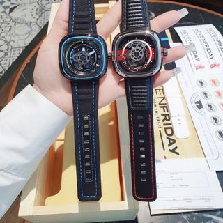 ĐỒNG HỒ NAM SIÊU CẤP SEV7N PRIDAY MÁY CƠ MÀU XANH VÀ ĐỎ TẶNG DÂY FULLBOX