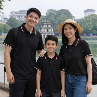 Áo Polo Nam Nữ 100% Cotton Cổ Bẻ Cao Cấp - Áo Thun Gia Đình Co Giãn Thấm Hút Size 1-XXXL Hà Đinh