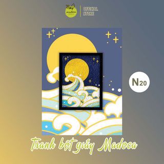 Set tranh bột giấy MADOCA tranh trang trí nhà cửa, tranh bột giấy tự làm size A5
