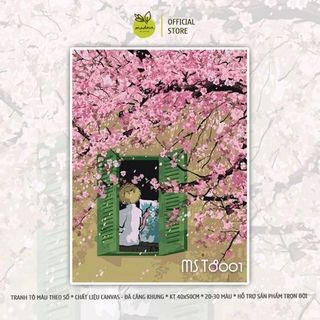 Tranh tô màu theo số, tranh số hóa CHỮA LÀNH - AN YÊN, đã căng khung 40x50cm