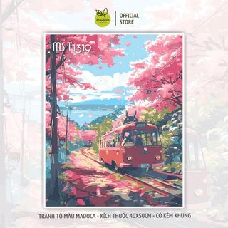 Tranh tô màu theo số, tranh số hóa CHỮA LÀNH - AN YÊN, đã căng khung 40x50cm