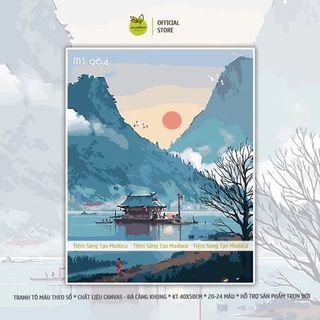 Tranh tô màu theo số, tranh số hóa CHỮA LÀNH - AN YÊN, đã căng khung 40x50cm