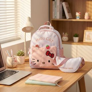 BALO MẦM NON HÌNH GẤU & KITTY SIÊU DỄ THƯƠNG – BÉ ĐI HỌC LÀ MÊ NGAY A3705 - PIPI STORE