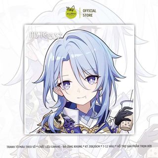 Tranh tô màu số hóa CÔNG CHÚA, LOOPY, SHIN, DORAEMON, kích thước 20x20cm, đã căng khung