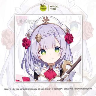 Tranh tô màu số hóa CÔNG CHÚA, LOOPY, SHIN, DORAEMON, kích thước 20x20cm, đã căng khung