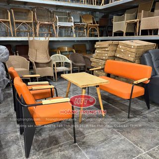 Sofa napa màu cam giá rẻ