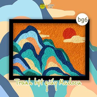 Set tranh bột giấy MADOCA tranh trang trí nhà cửa, tranh bột giấy tự làm size A5