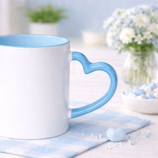 Ly sứ song màu quai tim phong cách Hàn Quốc