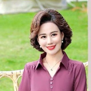 Áo Lụa Kiểu Cổ Sơ Mi Phối Nút Thời Trang Trung Niên