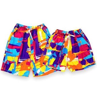 Quần đôi đi biển rực rỡ Quần đùi nam nữ nhiều mẫu họa tiết Hà Đinh