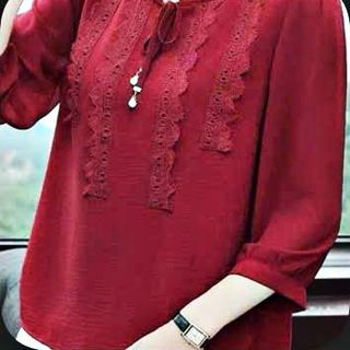 Áo Kiểu Nữ Thắt Nơ Thời Trang Trung Niên