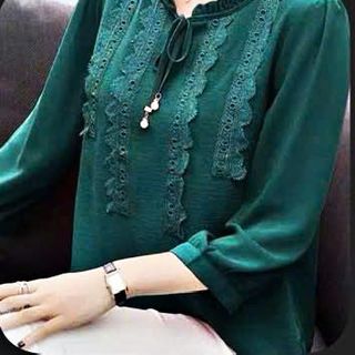 Áo Kiểu Nữ Thắt Nơ Thời Trang Trung Niên