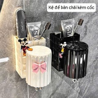 Kệ để bàn chải kèm cốc ( tặng kèm phụ kiện nơ)