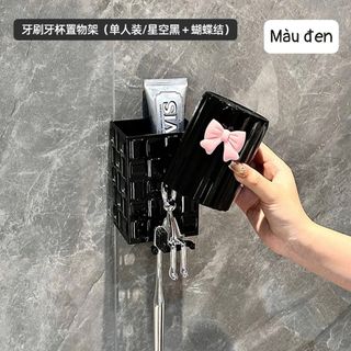 Kệ để bàn chải kèm cốc ( tặng kèm phụ kiện nơ)