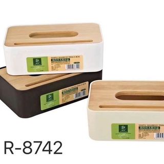 Hộp giấy nhựa nắp gỗ R-8742 (THÙNG 48C)